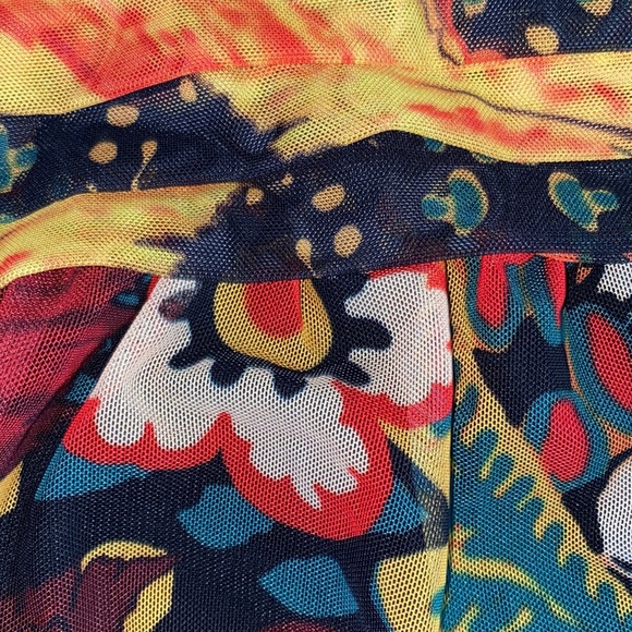 DESIGUAL by LACROIX FLORECILLA Black Mesh Floral Print Dress - Picture 13 of 16